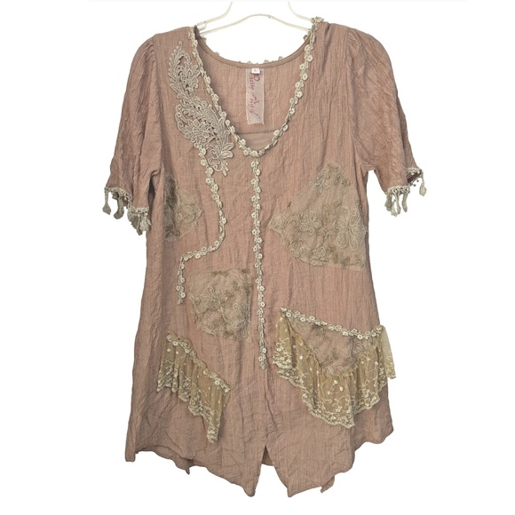 Pretty Angel Bohemian Dress Tunic Shift Lace Unique Grunge Floral Embroidery - Picture 12 of 15